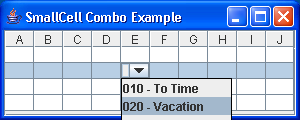 Small Cell Combobox Example