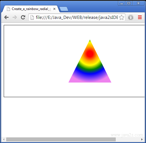 Create a rainbow radial gradient in JavaScript