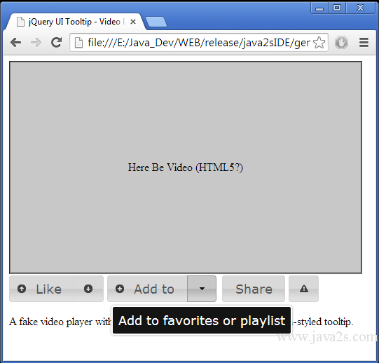 How to add a video to a tooltip
